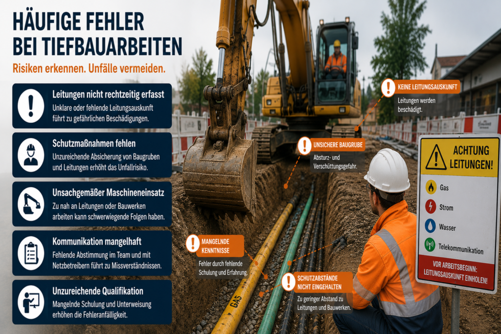 Die häufigsten Fehler bei Tiefbauarbeiten im Bereich von Versorgungsleitungen