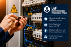 Kursgrafik EuP – Elektrotechnisch unterwiesene Person, Arbeiten an elektrischen Anlagen